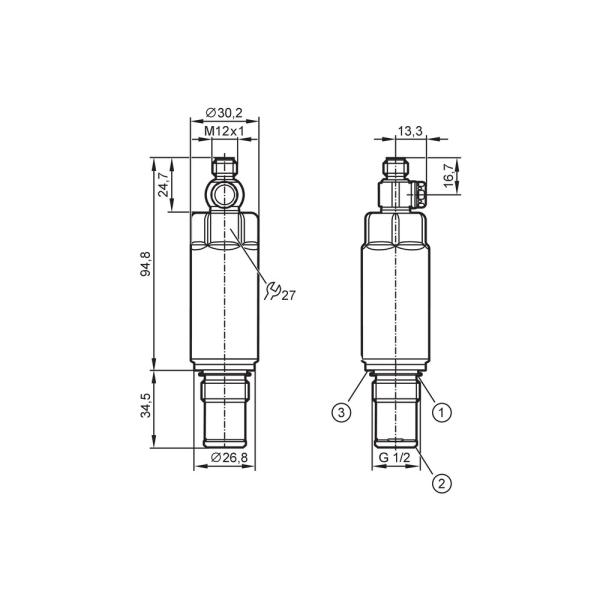 PM1515 IFM - Sensor de Pressão ifm Indústria Alimentícia -1 a 6 bar IO-Link