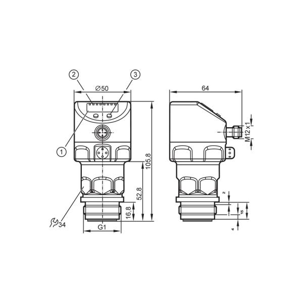 PI2795 IFM - Sensor de Pressão IFM Indústria Alimentícia -1 a 4 bar IO-Link