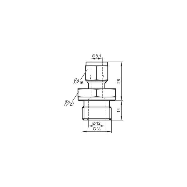 E40267 IFM - Adaptador de Anel Progressivo IFM Conexão de Sensor G 1/2 para 8mm Aço Inox 316L