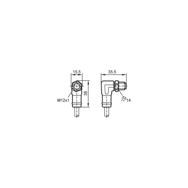 EVF524 IFM - Cabo de Conexão Industrial ifm Ethernet Industrial M12 D-Code 5m IP69K