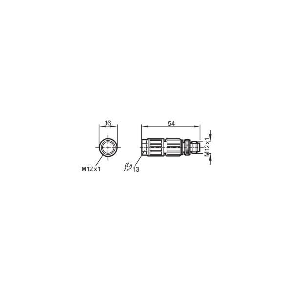 E11840 IFM - Plugável IFM Automação Industrial M12 4 Pinos IP67