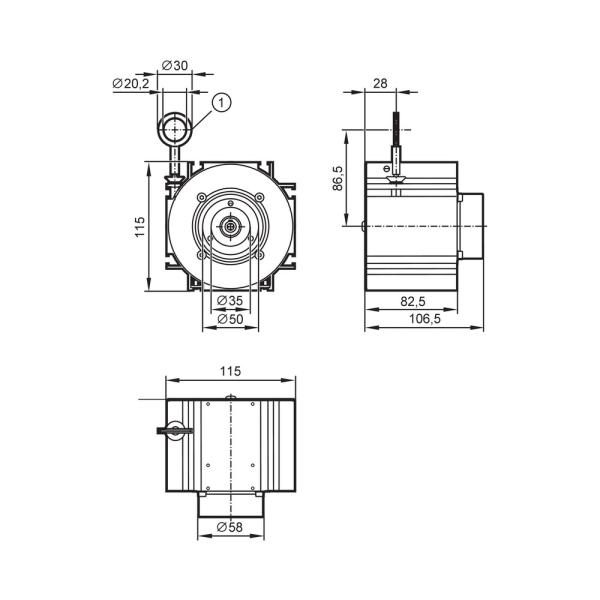 E61442 IFM - Mecânica de Tração por Cabo para Encoders 5000mm Eixo 6mm