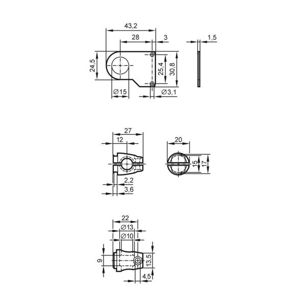 E21272 IFM - Kit de Montagem IFM para Optoeletrônicos Aço Inox 316Ti