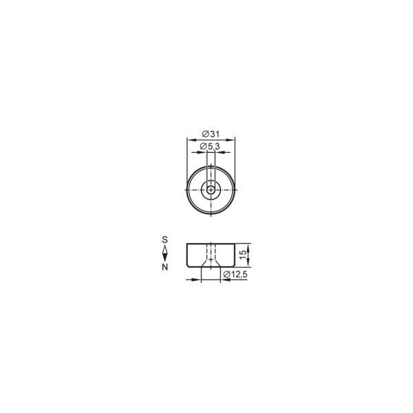 E12709 IFM - Ímã de Amortecimento ifm Para Sensores Ø31x15mm Ferrita 120mT