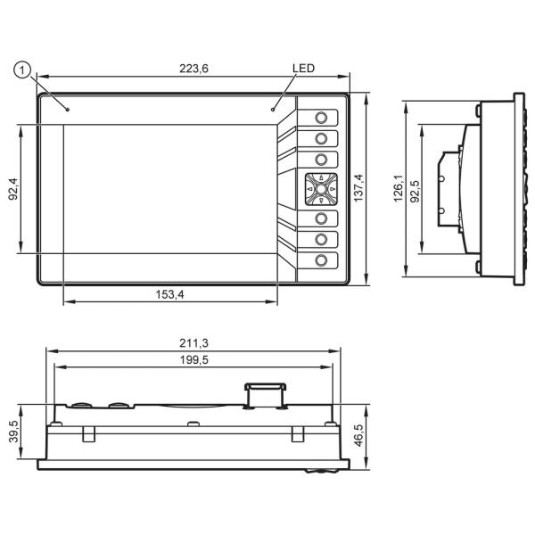 CR1077 IFM - Display Gráfico ecomatDisplay Controle de Máquinas Móveis 7 pol Touch 800x480
