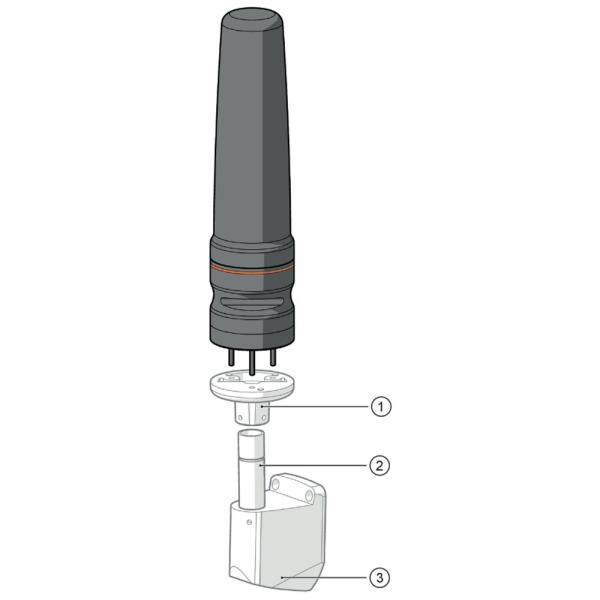 E89061 IFM - Suporte Parede LED-Tower Fixação sinalizador Alumínio preto 96x62x72mm