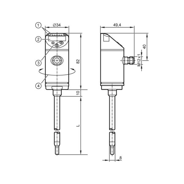 SA4114 IFM - Sensor de Fluxo ifm Monitoramento de vazão Calorimétrico 2 saídas analógicas