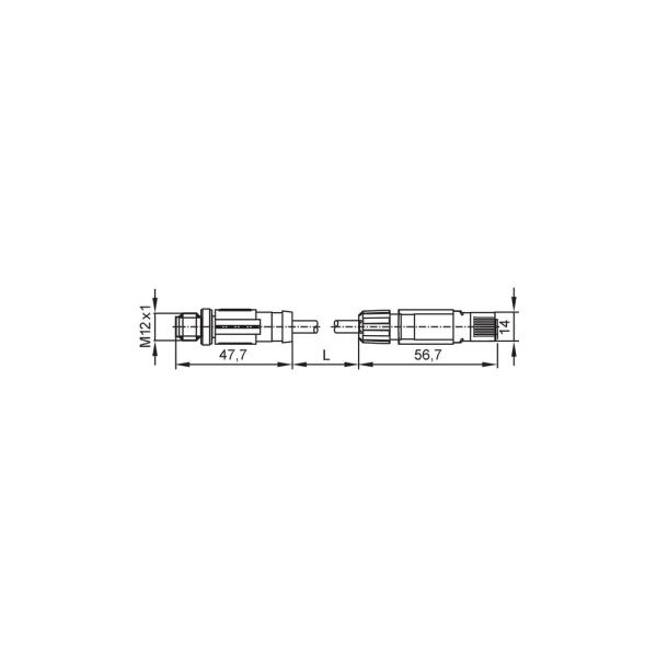 E11898 IFM - Cabo de Ligação Ethernet Industrial IFM Automação Industrial 2m M12/RJ45 Blindado