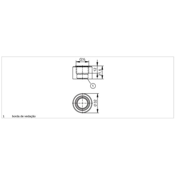 E30509 IFM - Adaptador Solda p/ Sensores IFM Sensores Processo Inox 316L G1/2 32mm