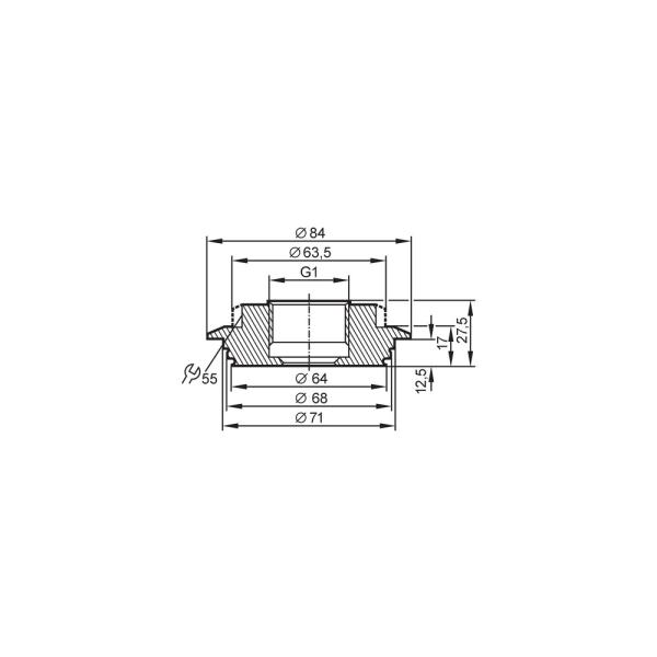 E33622 IFM - Adaptador Varivent Conexão sensores DN40-150, Inox 316L, 25bar