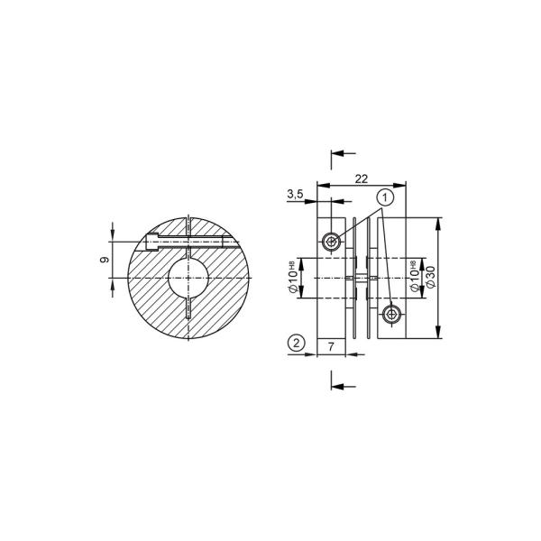 E60118 IFM - Acoplamento de Disco da Mola Isolado Para Encoders 30x22mm 10x10mm