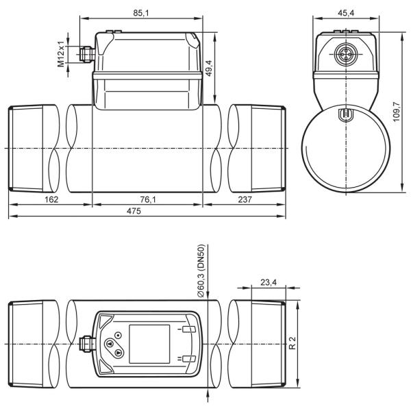 SD2500 IFM - Medidor de Ar Comprimido IFM Monitoramento de Fluxo 2,5-700 m³/h IO-Link