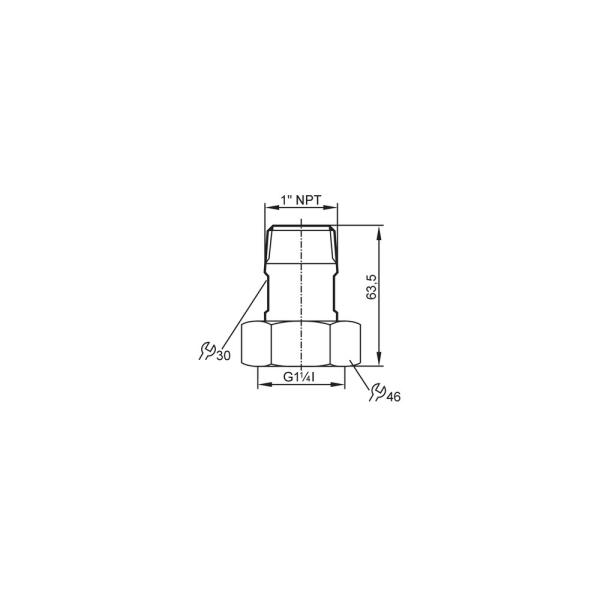 E40206 IFM - Adaptador de Montagem ifm para Sensores de Fluxo SU9 G 1 1/4 para 1 NPT Aço 316L