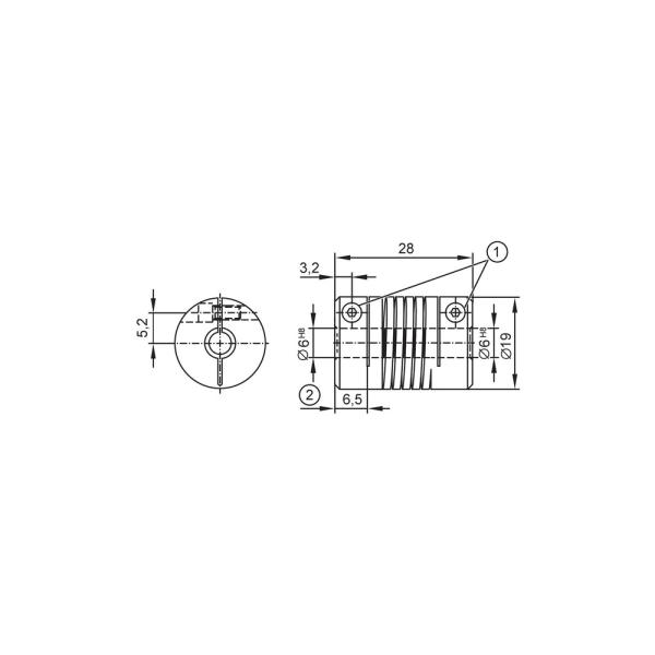 E60064 IFM - Acoplamento Flexível para Encoder ifm Aplicação em Encoder 19mm x 28mm, Alumínio