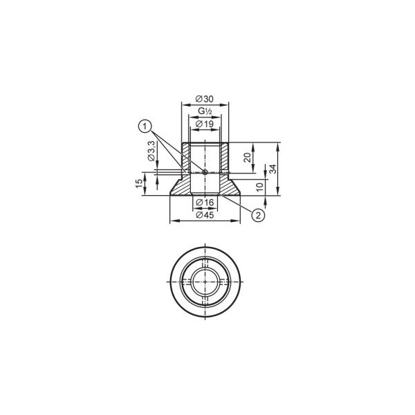 E43315 IFM - Adaptador de Soldagem IFM para Sensores de Processo G 1/2, 45mm, 50 bar