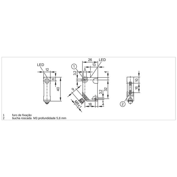 IN5212 IFM - Sensor Indutivo IFM Detecção de objetos PNP 4mm M8