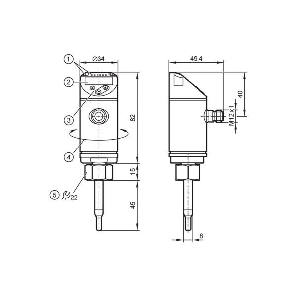 SA5000 IFM - Sensor de Fluxo ifm Monitoramento de Fluxo e Temperatura IO-Link, 100 bar, -20 a 90 °C
