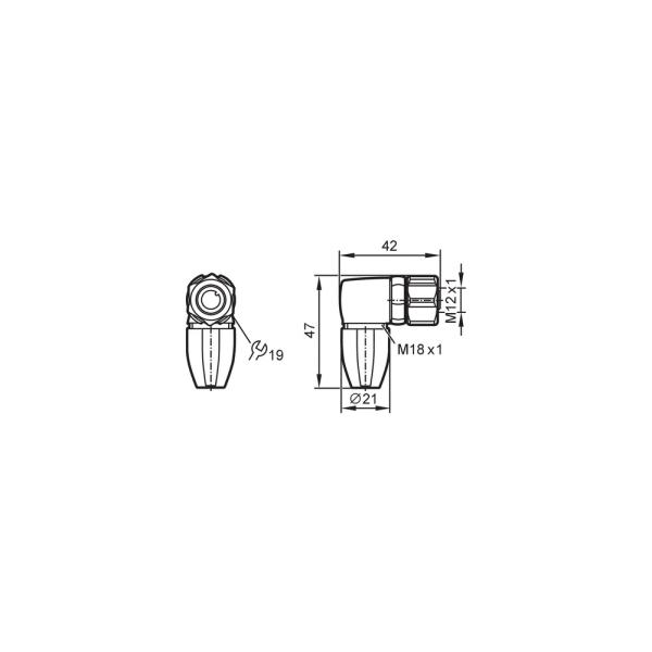 EVF566 IFM - Soquete Confeccionável IFM Indústria Alimentícia M12 Angular 4 Pinos