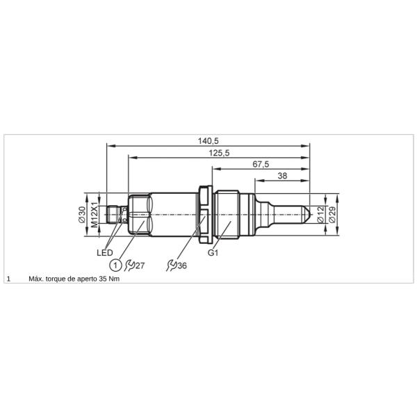 LMT302 IFM - Sensor de Nível Capacitivo IFM Detecção de Nível Limite IO-Link G 1