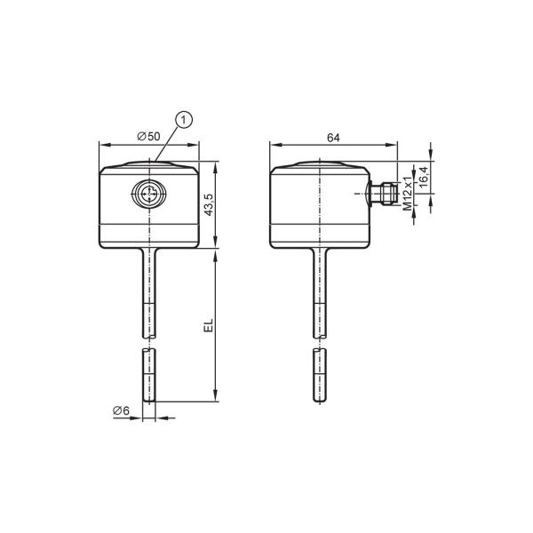 TCC241 IFM - Transmissor de Temperatura ifm Monitoramento de processos IO-Link, 150mm, -25 a 160°C