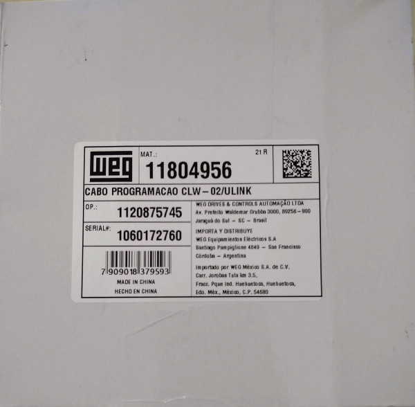 CABO COMUNICAÇÃO/PROGRAMAÇÃO RELÉ PROGRAMÁVEL CLIC02 USB WEG