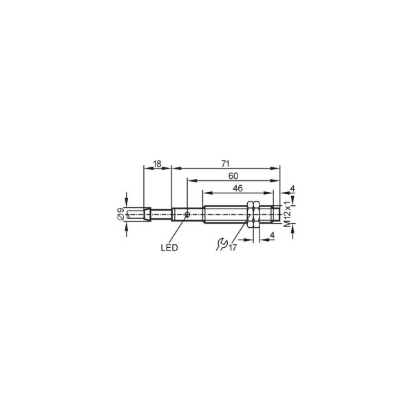 IF5646 IFM - Sensor Indutivo ifm Detecção de objetos M12 4mm PNP/NPN 2m