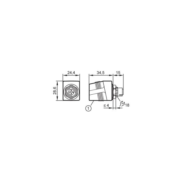 E21140 IFM - Adaptador de Ligação Ethernet Automação Industrial M12 para RJ45 IP67