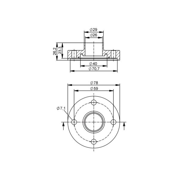 E40471 IFM - Adaptador para Soldagem ifm EN10357 para Sensor de Vazão SMF DN25 Aço Inox 316L