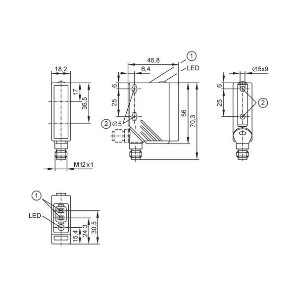 O5P500 IFM - Sensor Retroreflexivo IFM Automação Industrial PNP 10m M12 IP67