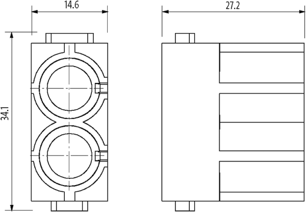 MODULO PNEUMATICO PARA TOMADA MULTIPOLAR FEMEA & MACHO 2 POLOS