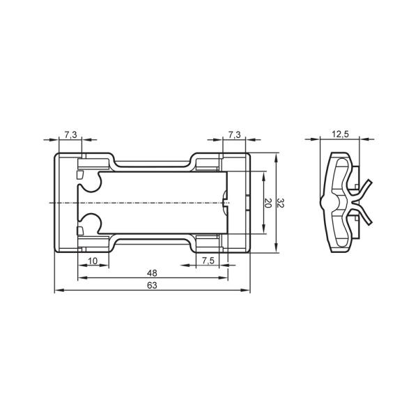 E12163 IFM - Adaptador de Montagem ifm Fixação de Tubo PA 12 Preto