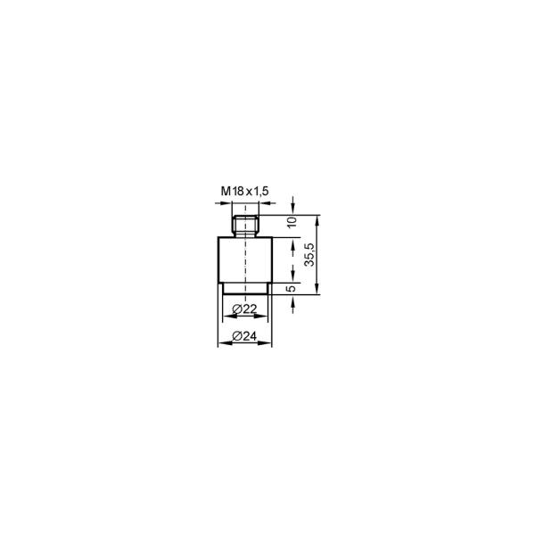 E40113 IFM - Adaptador de Soldagem IFM Para Sensores de Processo M18x1.5, 300 bar, 22mm
