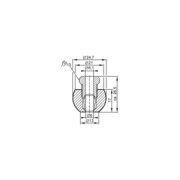 E30108 IFM - Adaptador de Soldagem IFM para Sensores de Processo Ø 6mm 160bar