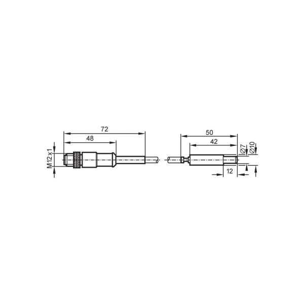 TS5089 IFM - Sensor de Temperatura ifm Monitoramento de Processos Pt100, 42mm, -40 a 90°C, Cabo 5m