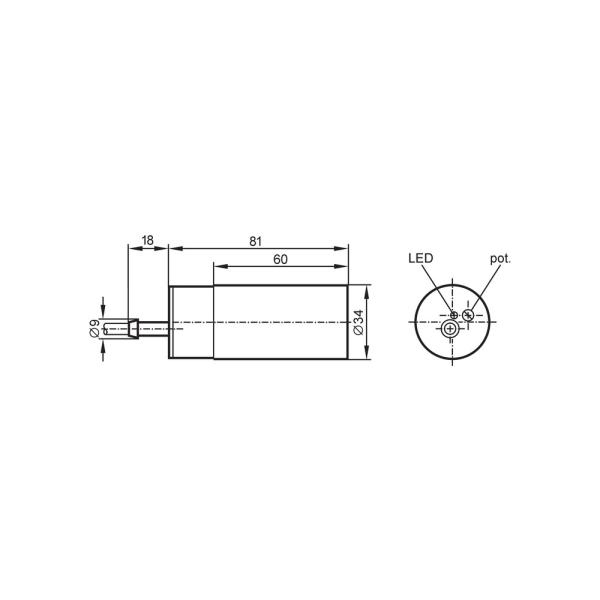 KB0029 IFM - Sensor Capacitivo IFM Detecção de nível e posição Ø34mm 3-20mm NF AC/DC