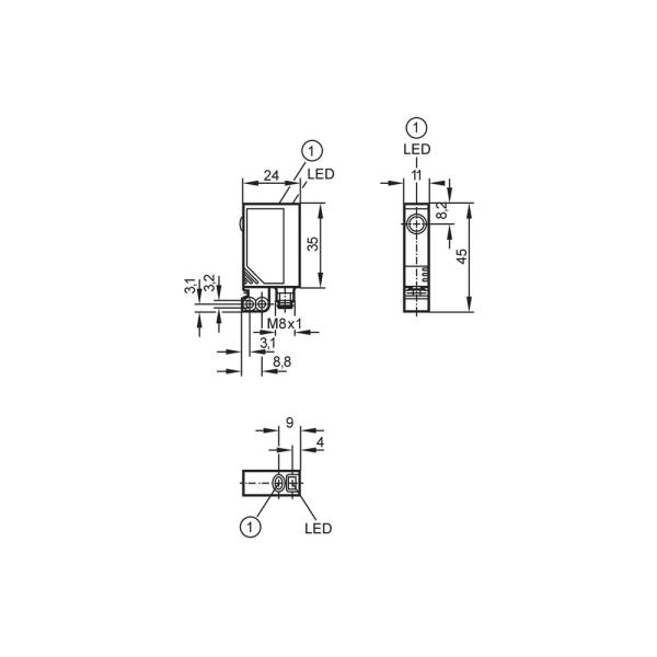 OJ5031 IFM - Receptor Fotoelétrico IFM Detecção Industrial 10m PNP IP67 M8
