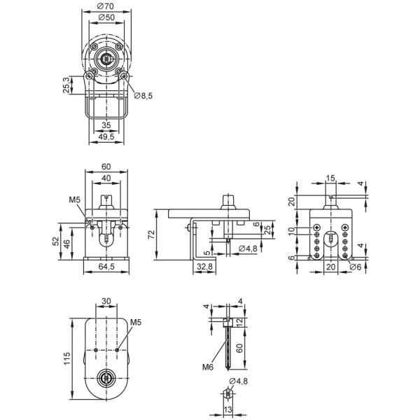 E12522 IFM - Kit de Instalação IFM Válvulas Manuais e Esfera Flange F07 M6 70mm
