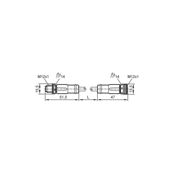 EVC720 IFM - Cabo de Ligação IFM Automação Industrial 5m PUR M12 4 Polos