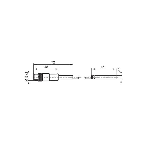 TS2289 IFM - Sensor de Temperatura IFM Monitoramento de Fluidos Pt100, 45mm, -40 a 90C, M12