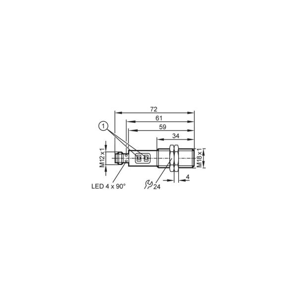 OGH312 IFM - Sensor de Reflexão Difusa ifm Indústria Alimentícia PNP 300mm IP69K M18