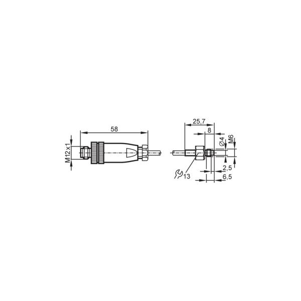 TS2659 IFM - Sensor de Temperatura IFM Contato para Corpos Sólidos Pt100 M6 Cabo 2m