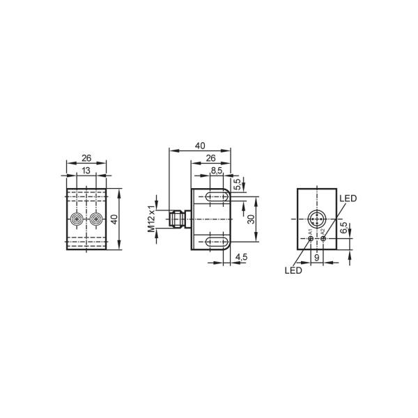 IN5224 IFM - Sensor Duplo Indutivo IFM Acionamentos Oscilantes 4mm M12 IP67