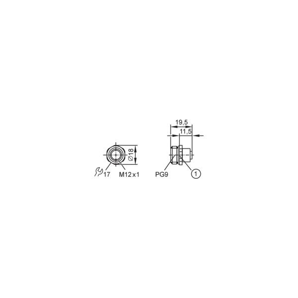 E70156 IFM - Soquete de Instalação ifm Automação Industrial M12 4 Pinos IP68 0,5m