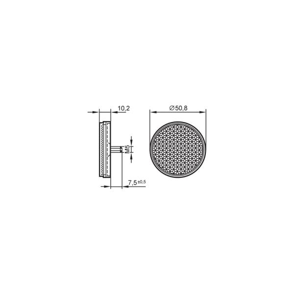 E20956 IFM - Refletor para Barreiras Fotoelétricas para luz vermelha e infravermelha Redondo 50.8mm