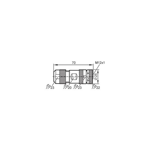 E12672 IFM - Soquete Confeccionável M12 Automação Industrial 5 Pinos Codificação L IP67