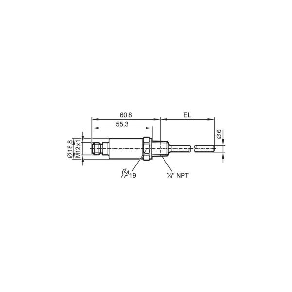 TA3603 IFM - Transmissor de Temperatura IFM Monitoramento de fluidos -18 a 149°C, 4-20mA, 1/4" NPT