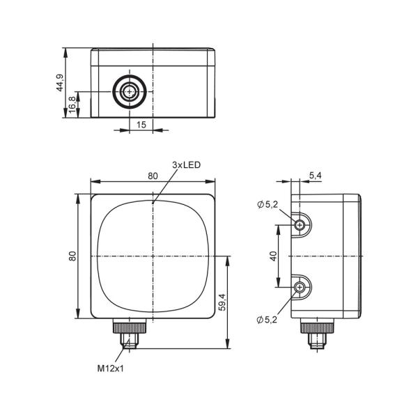 R2D210 IFM - Sensor de Alcance por Radar IFM Detecção de objetos e distâncias 50m IO-Link IP69K