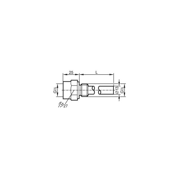 E35020 IFM - Tubo Protetor para Sensor de Temperatura Proteção de Sensores G 1/2, 200mm, 16 bar