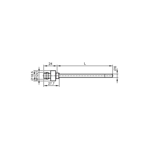 TT4281 IFM - Sensor de Temperatura Pt100 Medição de fluidos 200mm M12 -40 a 150°C