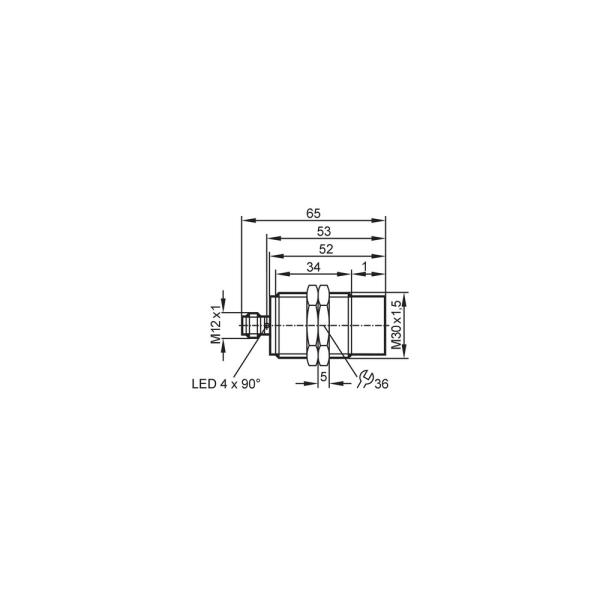 II6913 IFM - Sensor Analógico Indutivo IFM Detecção e Medição de Posição IO-Link M30 1-15mm 4-20mA